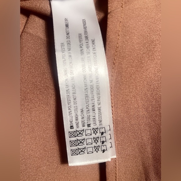 En Saison puff sleeve check polyester check brown trendy style mini dress - Picture 5 of 5